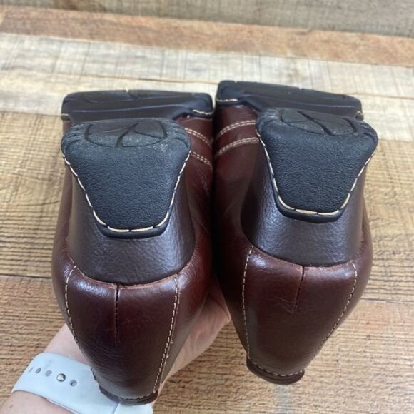 Bjorndal Noelle Leather Upper Brown Slip On‎ Wedge Loafers 136244 Womens 10M - Picture 12 of 13